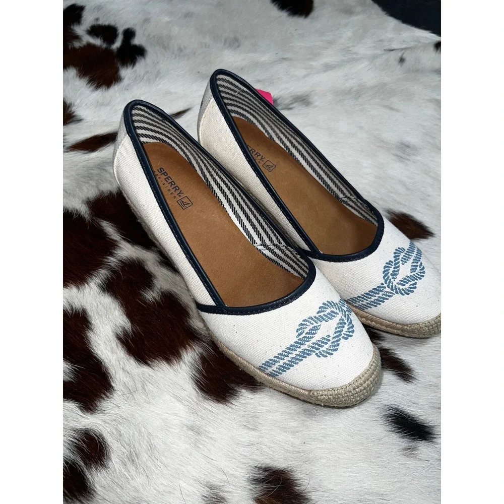 Sperry Top-Sider Katama Nautical Rope Knot Espadrille Wedge Shoes STS91712 10M
